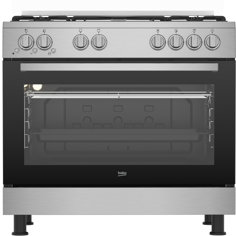Beko Gas Cooker 5 Gas Burner 90×60, Inox